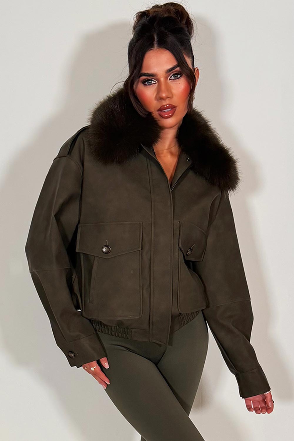 faux suede faux fur collar winter jacket for womens zara uk styledup sale