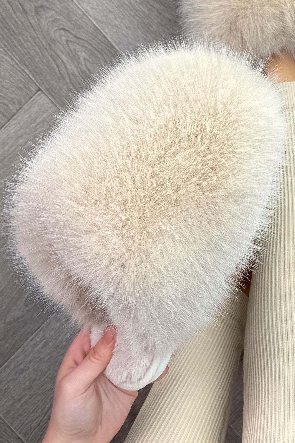 black faux fur fluffy slippers styled up