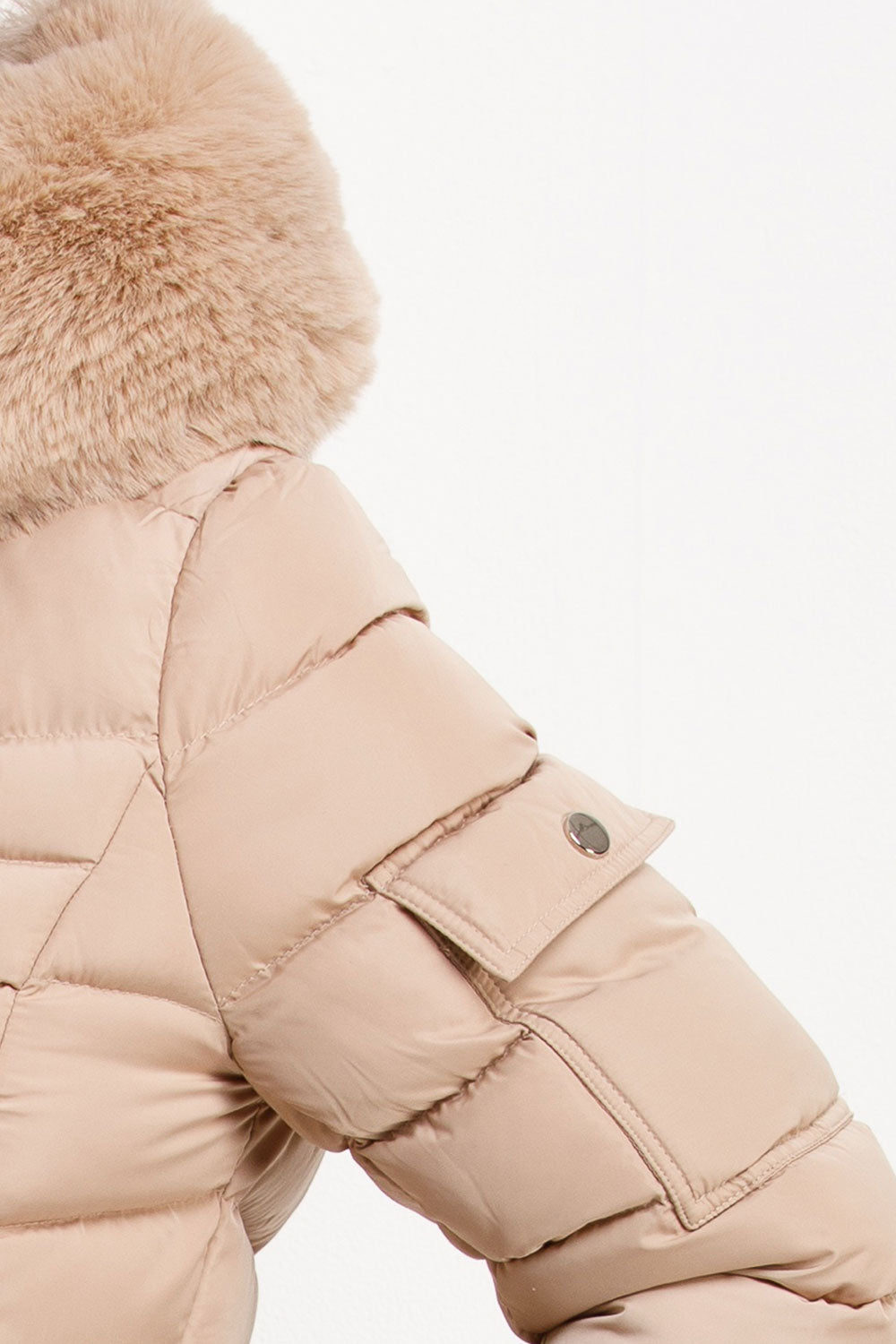 puffer padded quilted jacket with faux fur hood styledup