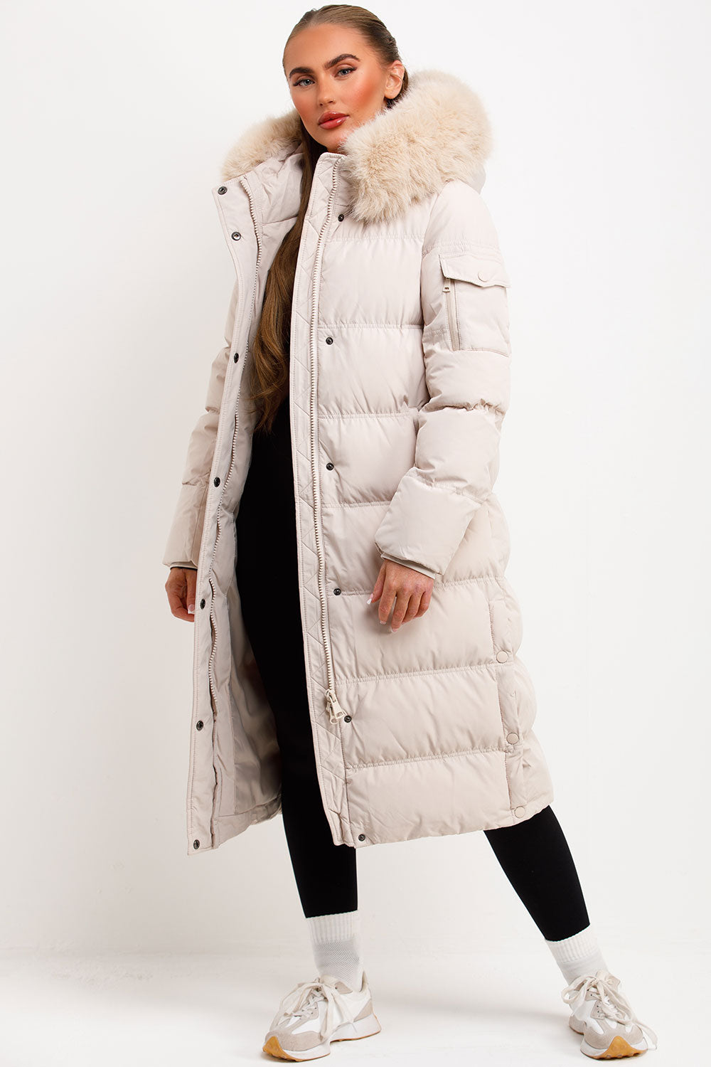 padded puffer down coat longline styledup
