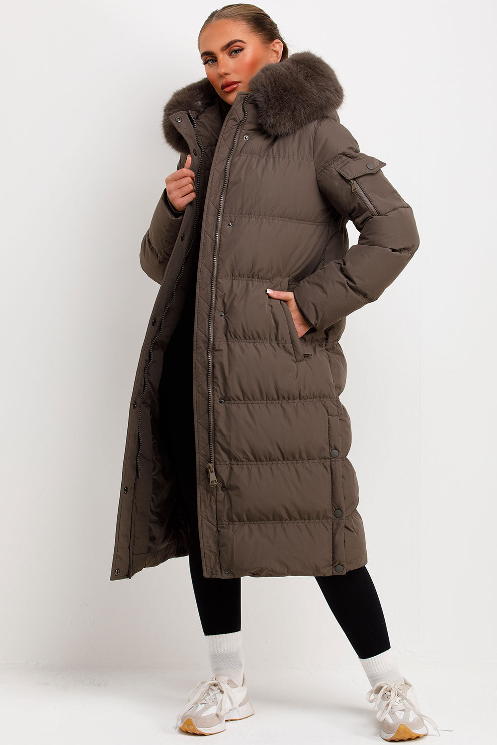 padded puffer down coat longline styledup