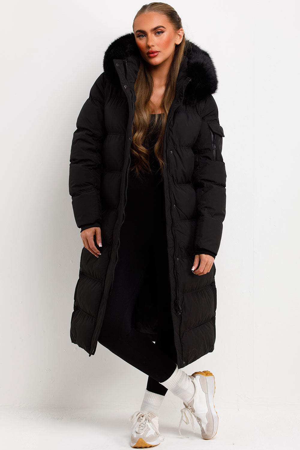womens long puffer down coat