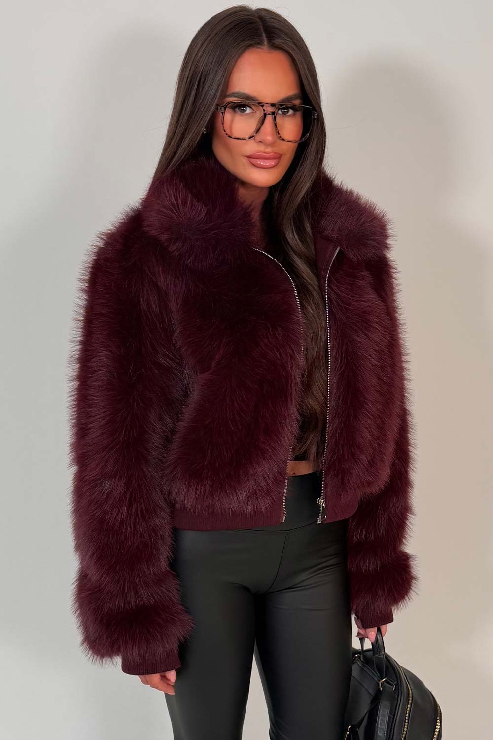 womens zara faux fur jacket styledup uk