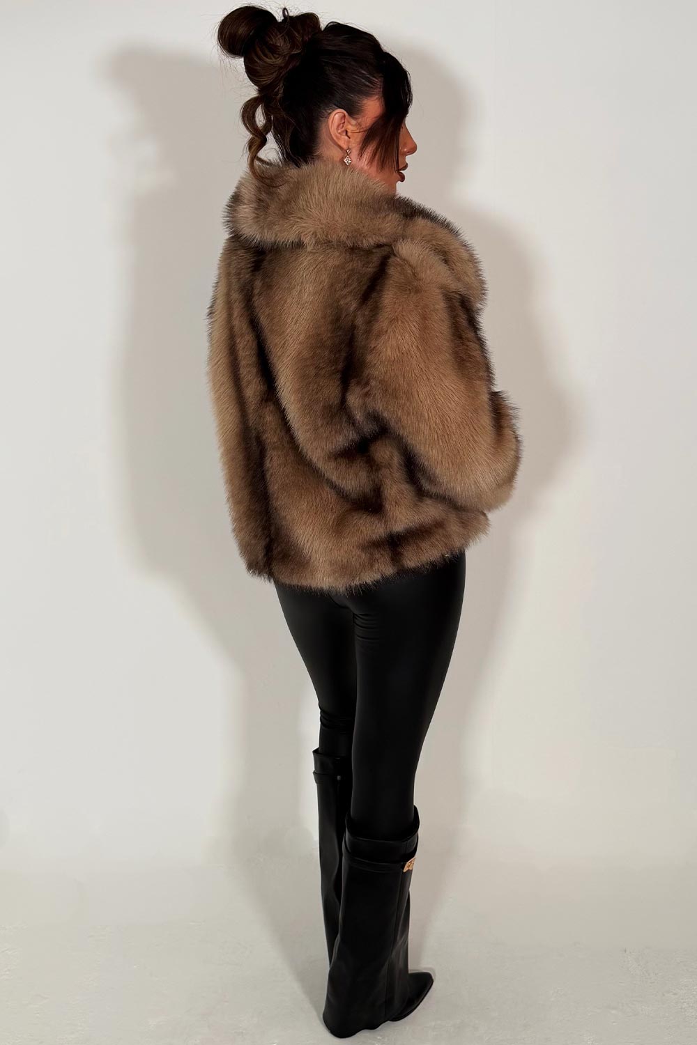 zara womens fur jacket with collars