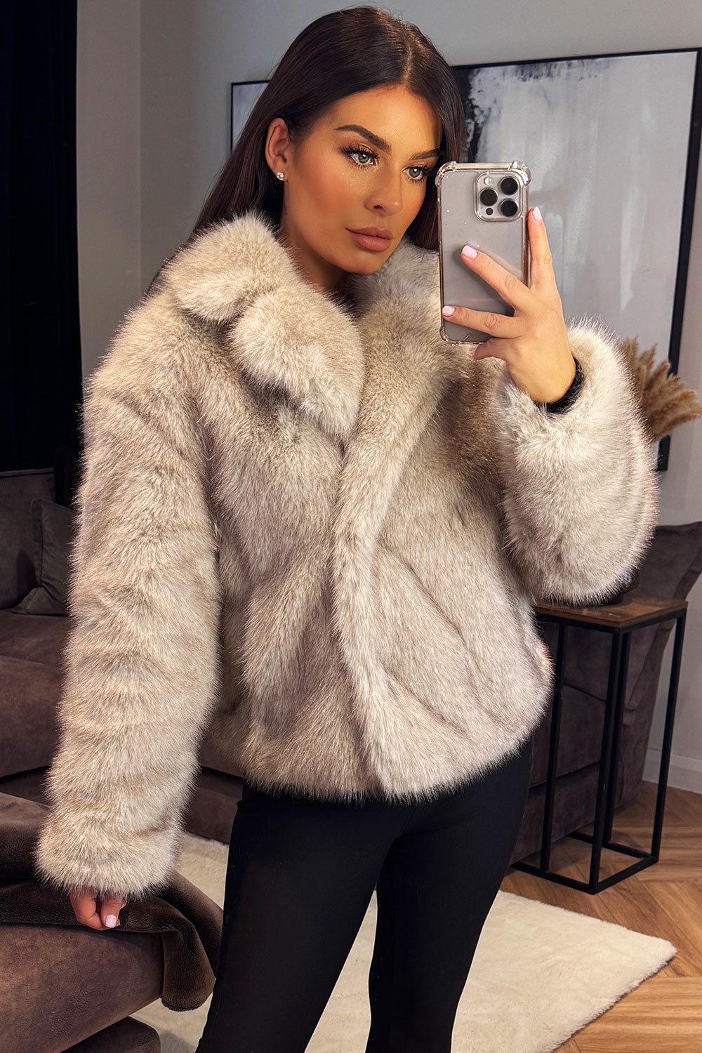 faux fur jacket zara womens