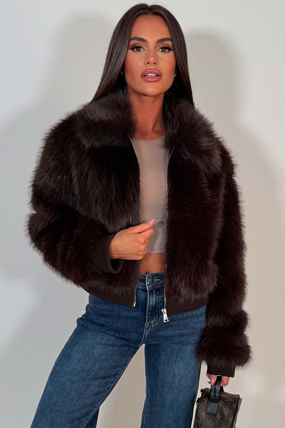 zara womens faux fur jacket styledup uk