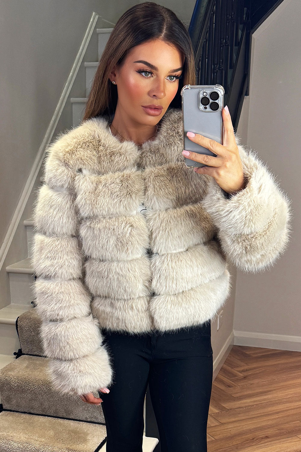 faux fur bubble jacket
