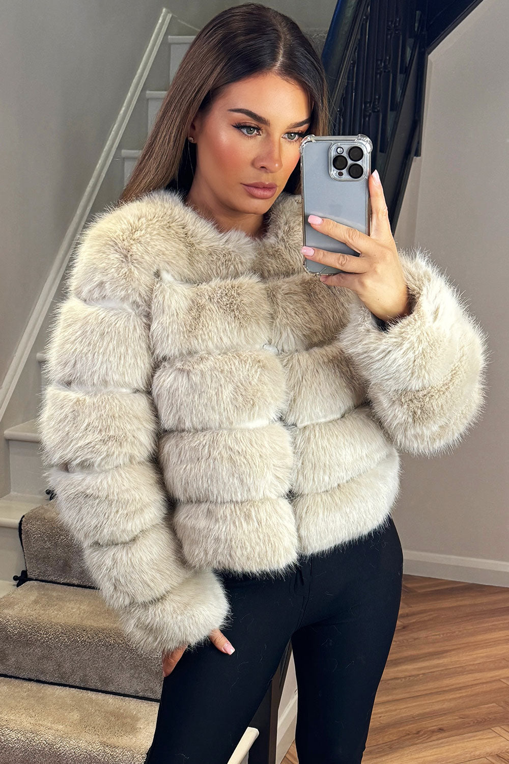 faux fur coat women styled up