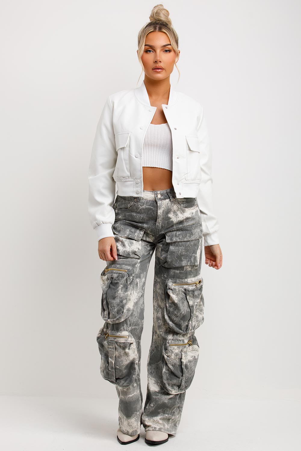 faux leather bomber jacket zara womens