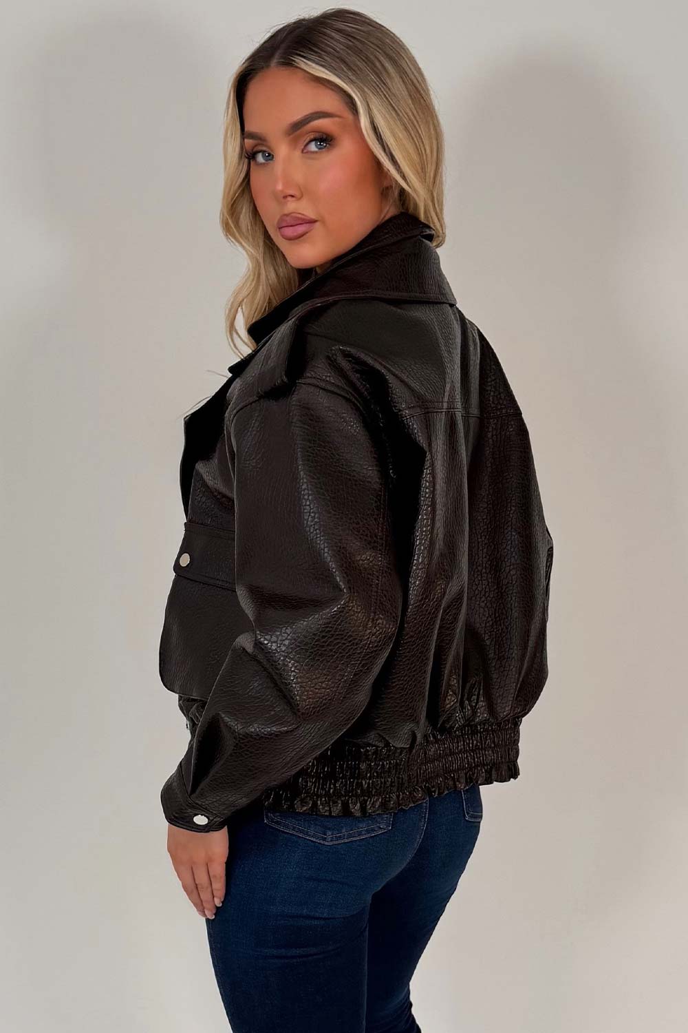 leather effect jacket zara womens styledup uk