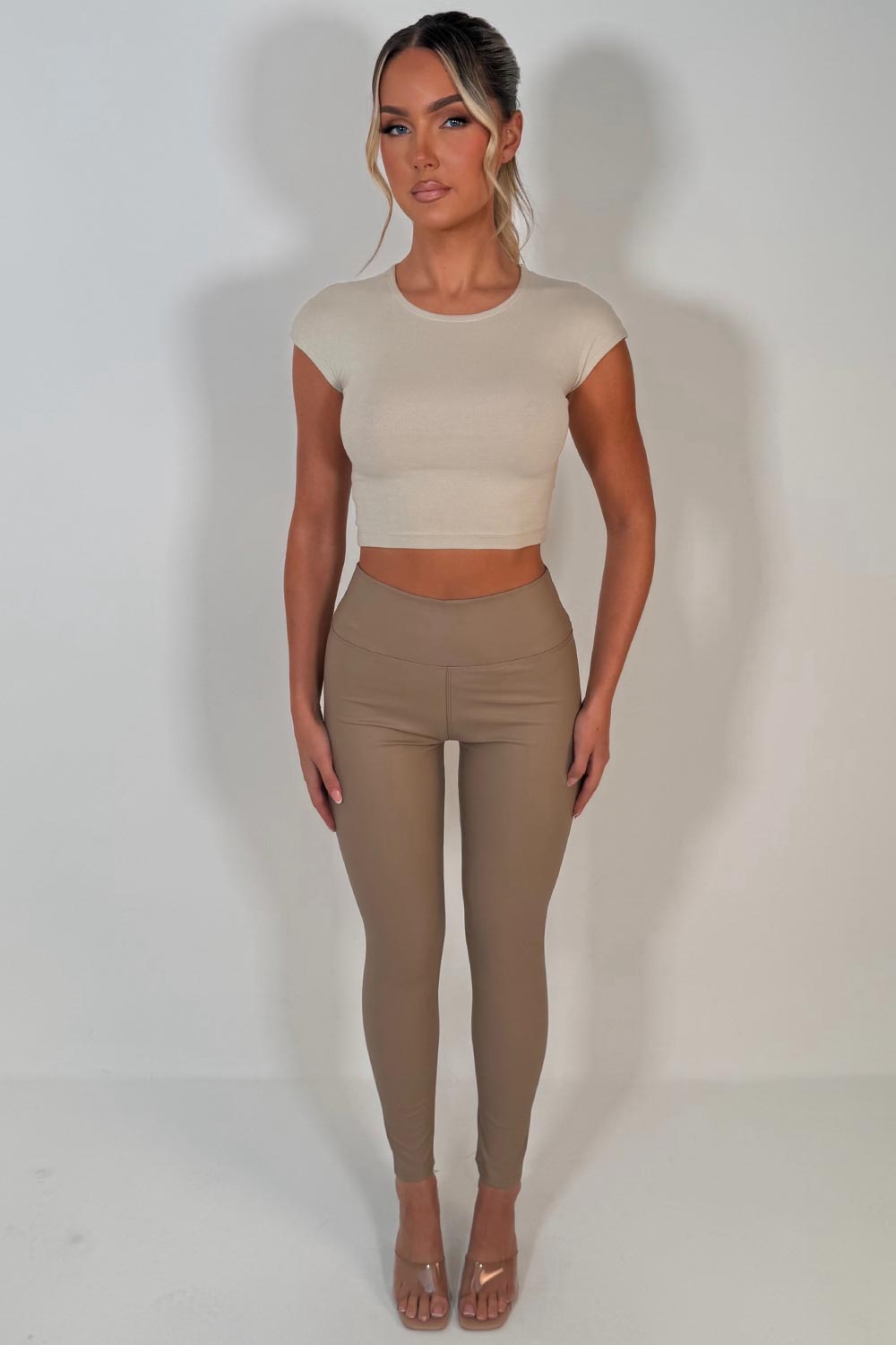 womens high waist faux leather leggings night out festival rave outfit uk