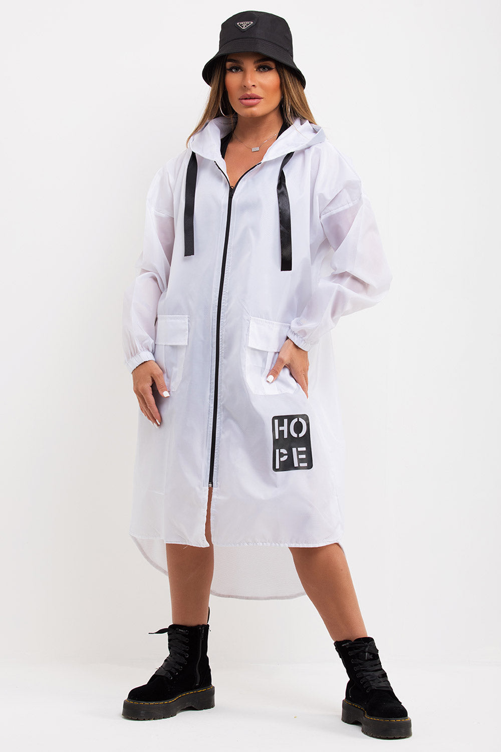 womens festival rain mac oversized jacket