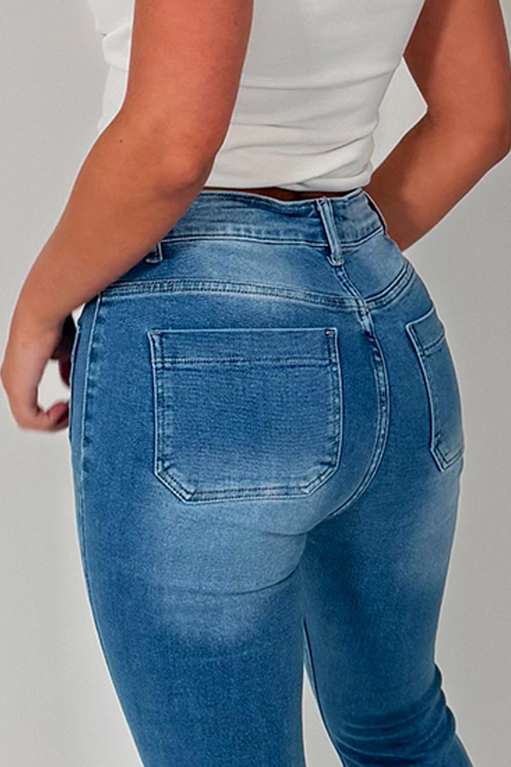 front patch pocket gold button detail flare jeans womens zara uk