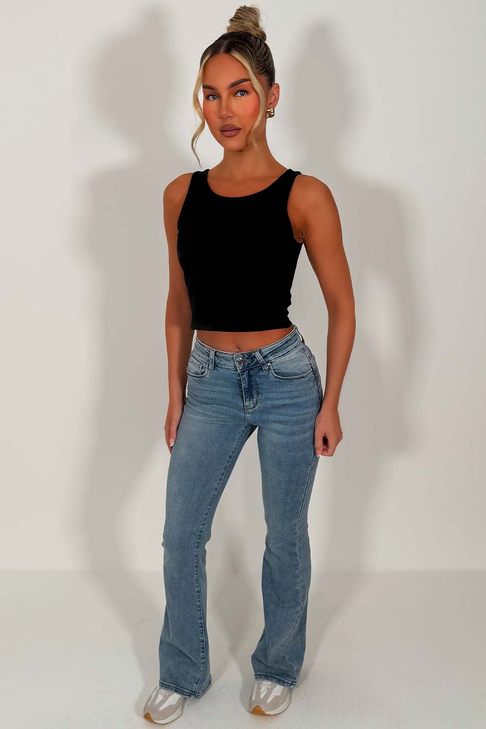 womens stretchy boot cut jeans styledup fashion