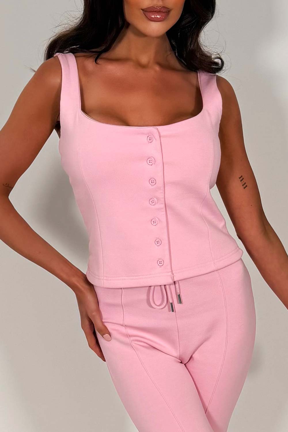 womens button up top and trousers two piece co ord set styledup airport outfit zara uk