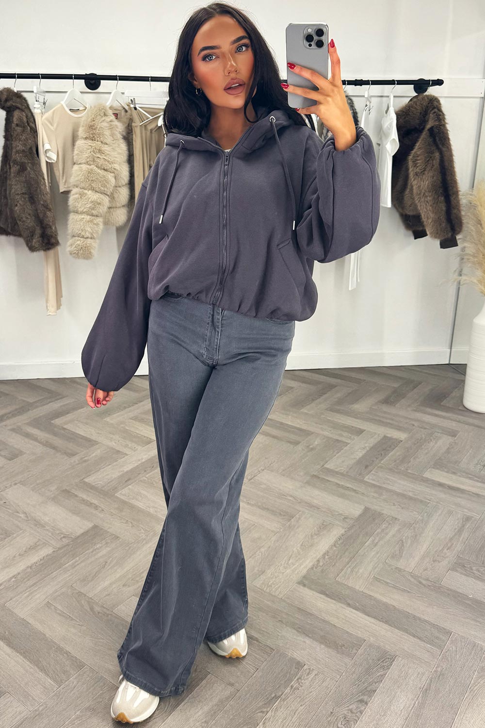 zara womens hooded jacket with elastic hem styledup fashion