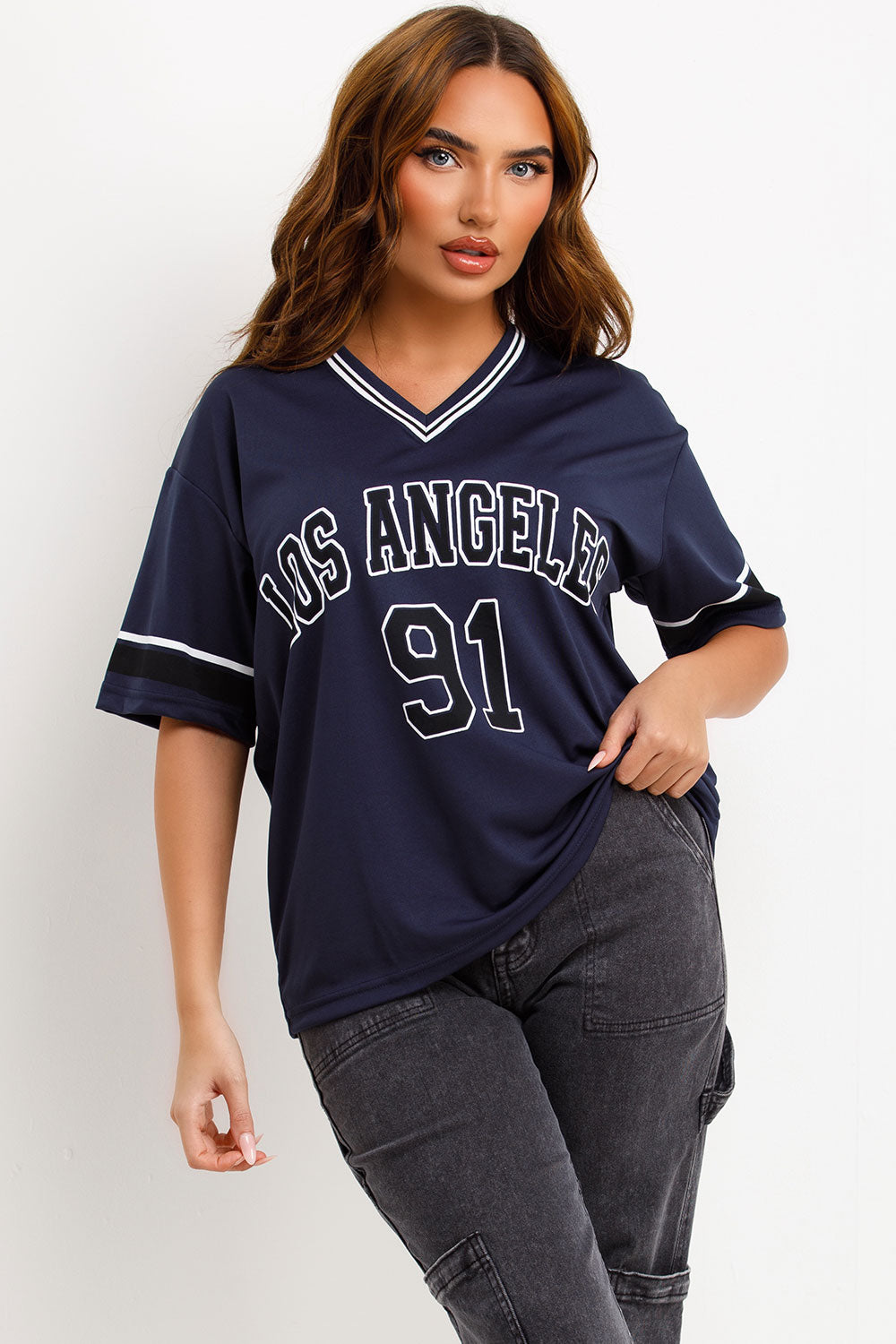womens los angeles oversized jersey american football t shirt
