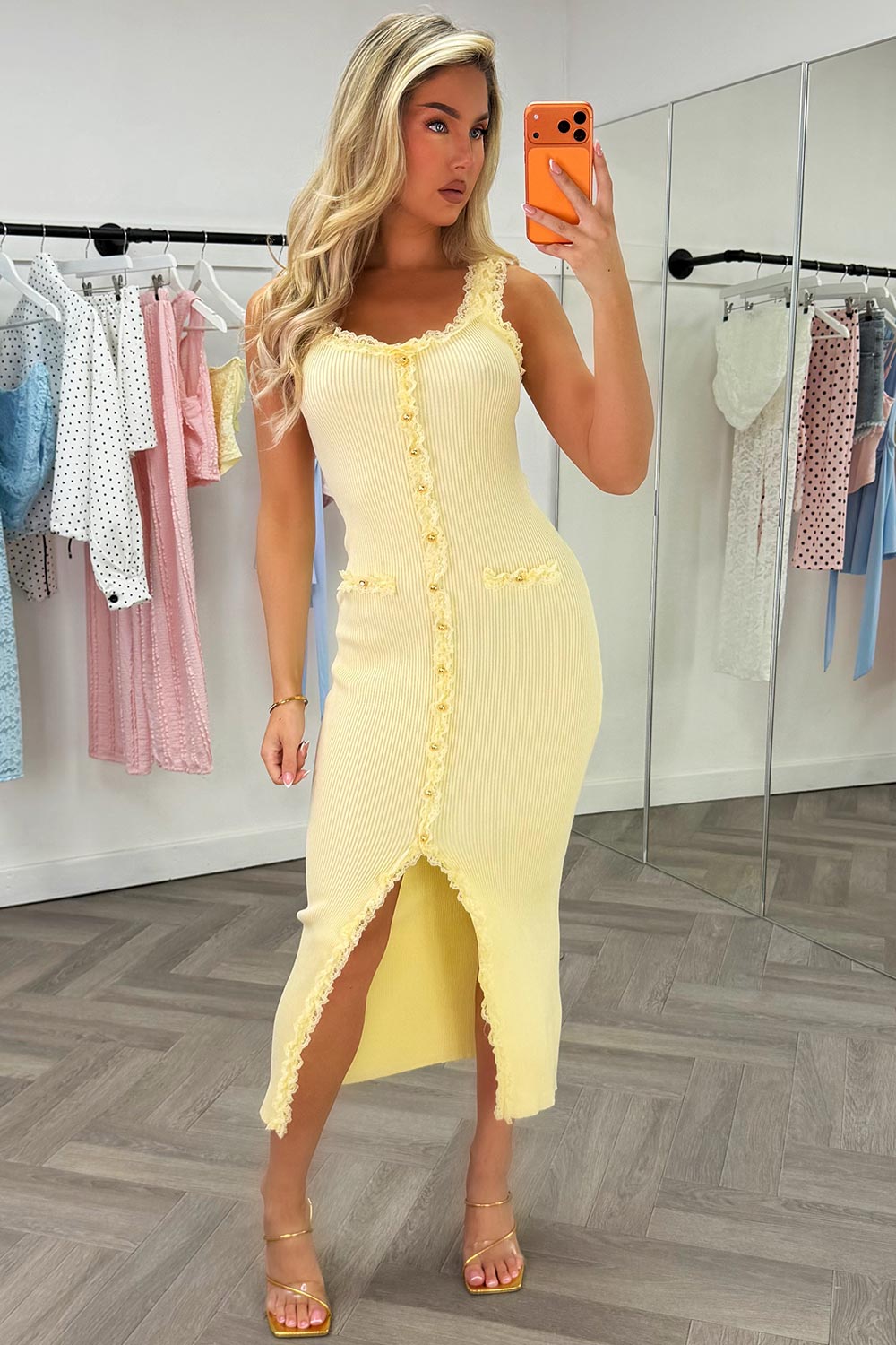 summer occasion ribbed midi dress for occasion holidays styledup whitefox uk