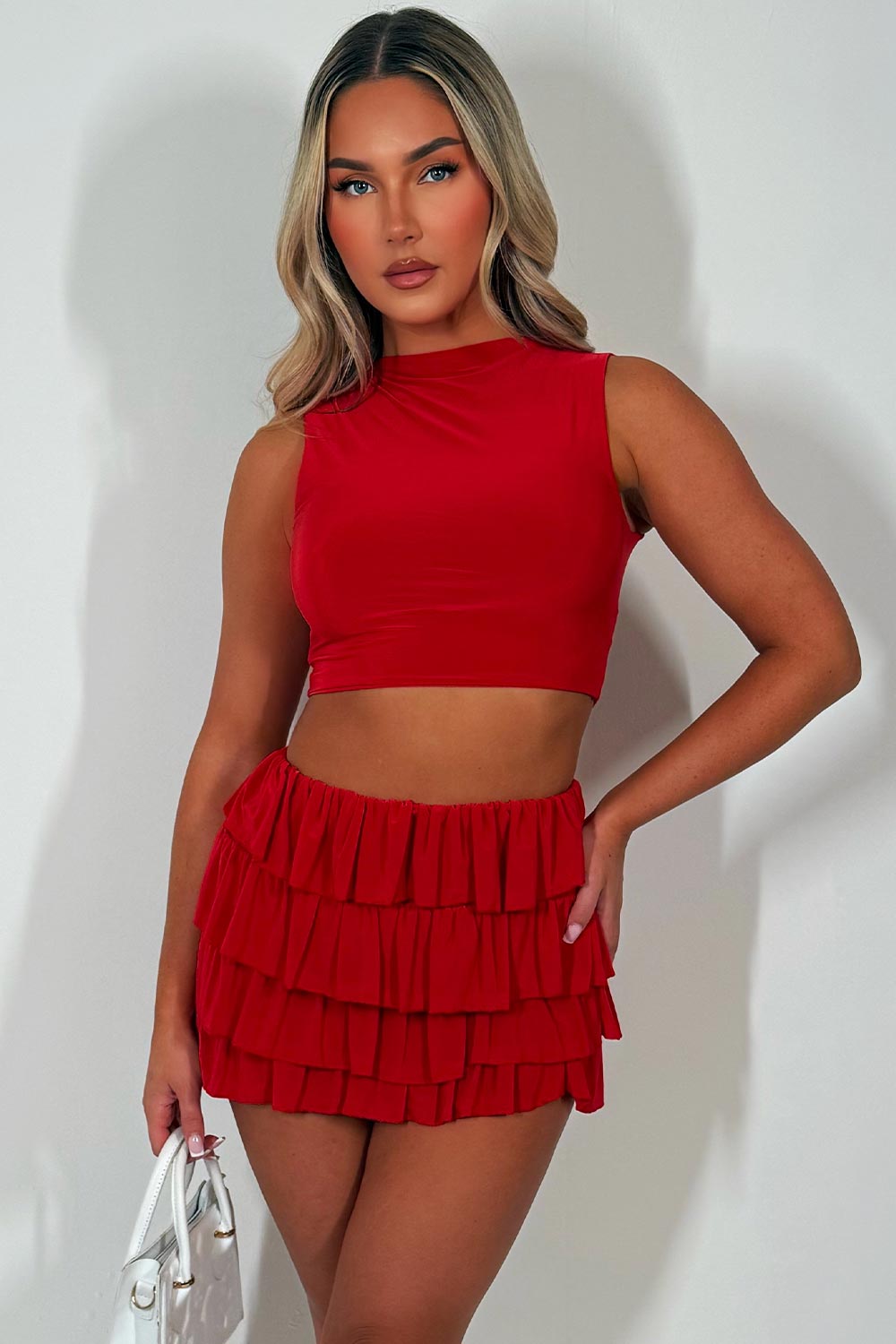 ruffle frill skirt and op co ord set festival clothes styledup