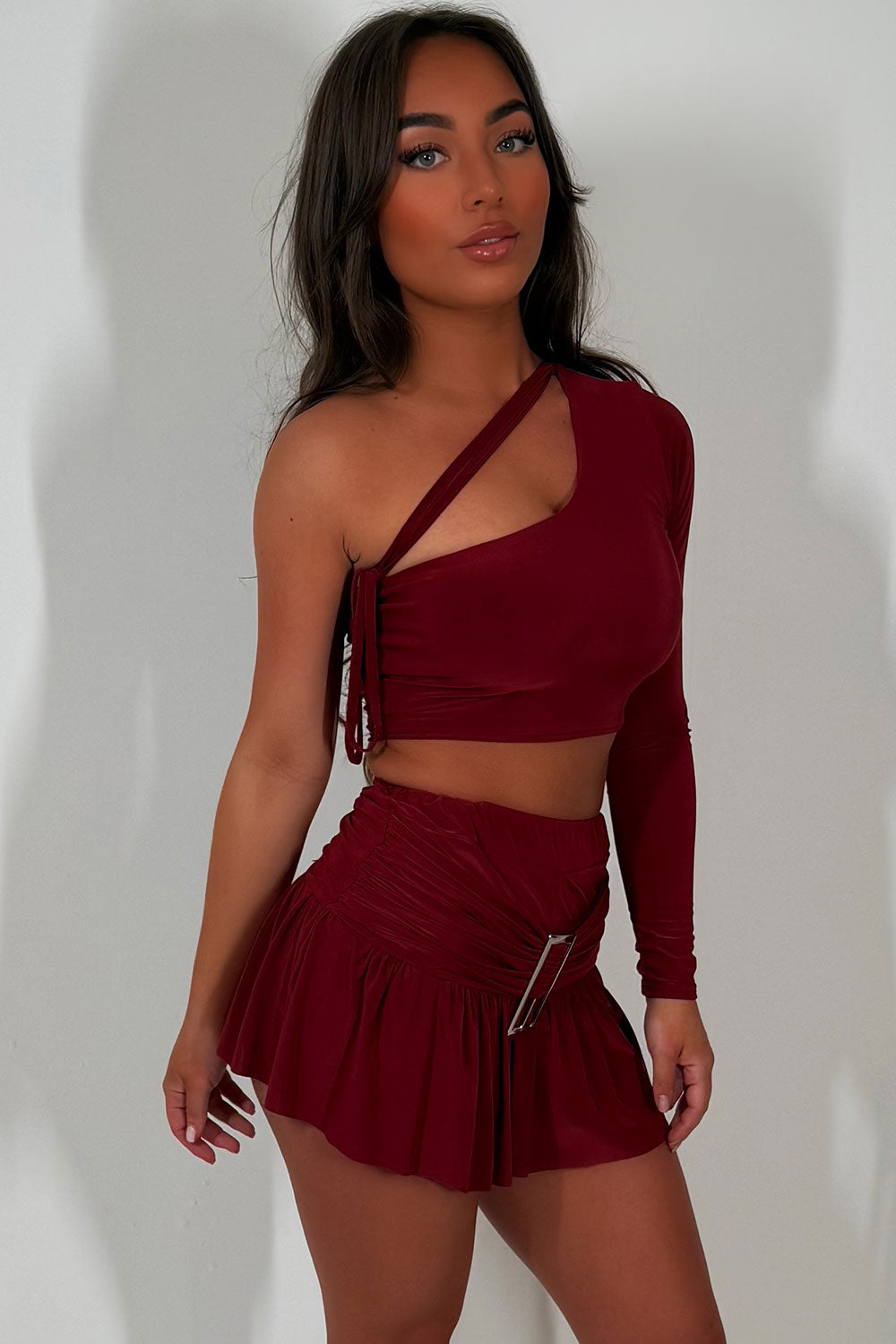 crop top and skort two piece set festival clothes