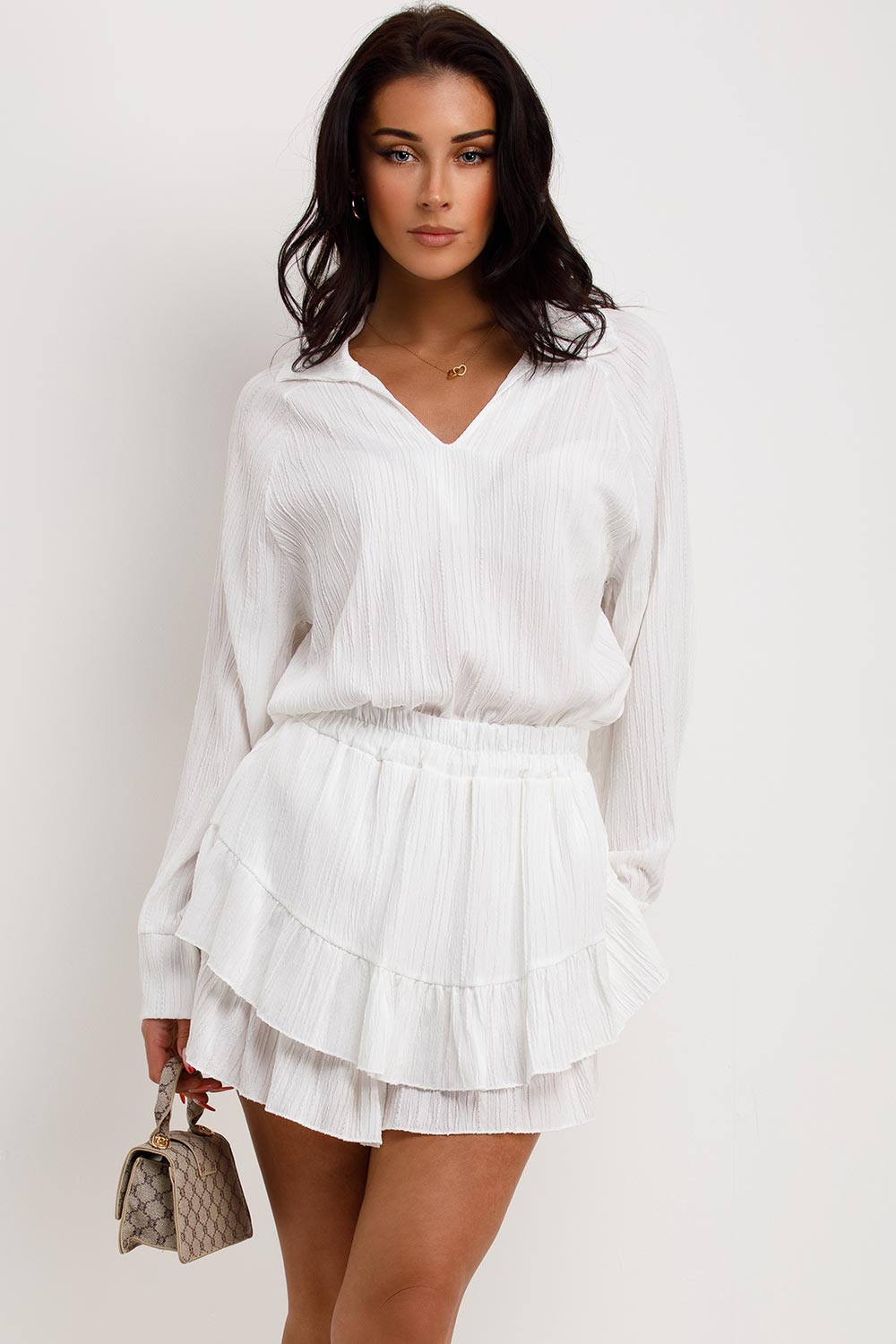 womens shorts and top two piece matching set summer holiday outfit