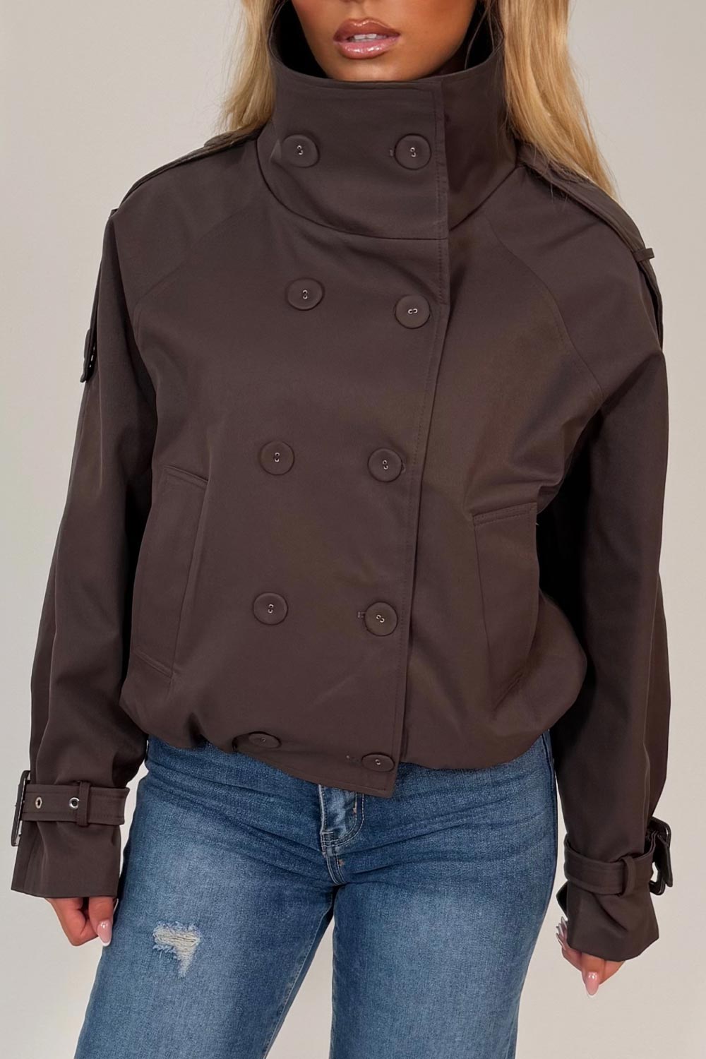 funnel neck trench jacket for womens styledup uk