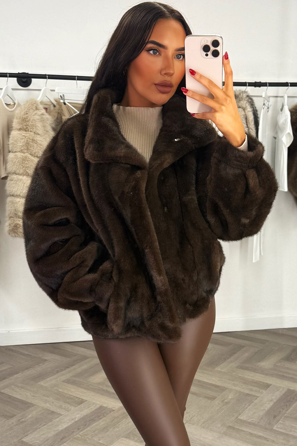 faux fur funnel neck jacket for womens zara uk