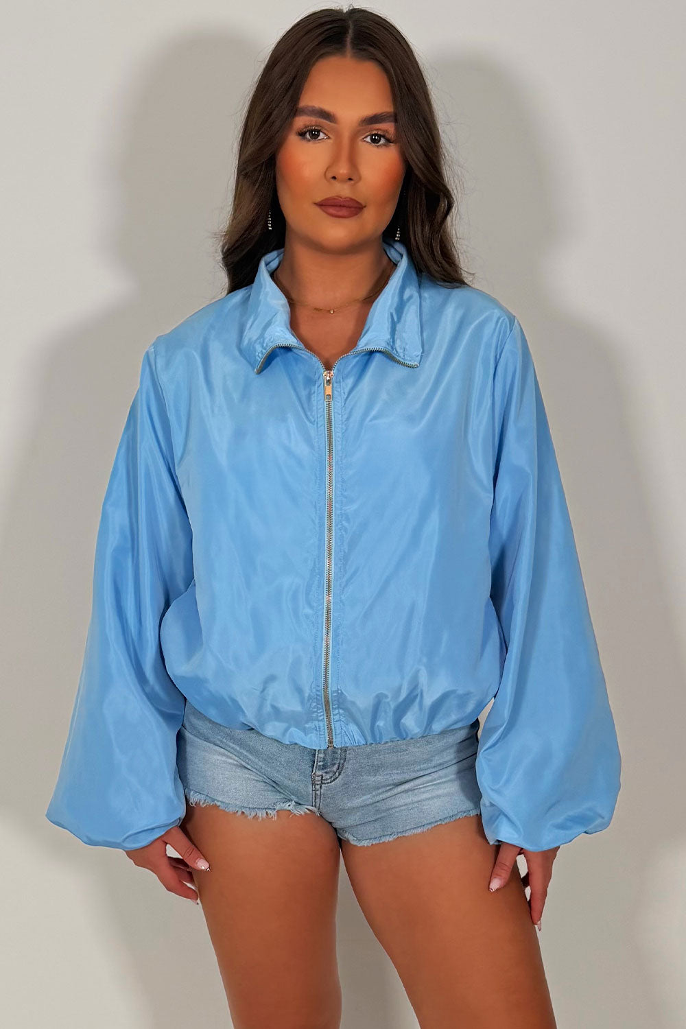 womens funnel neck summer jacket festival windbreaker styledup