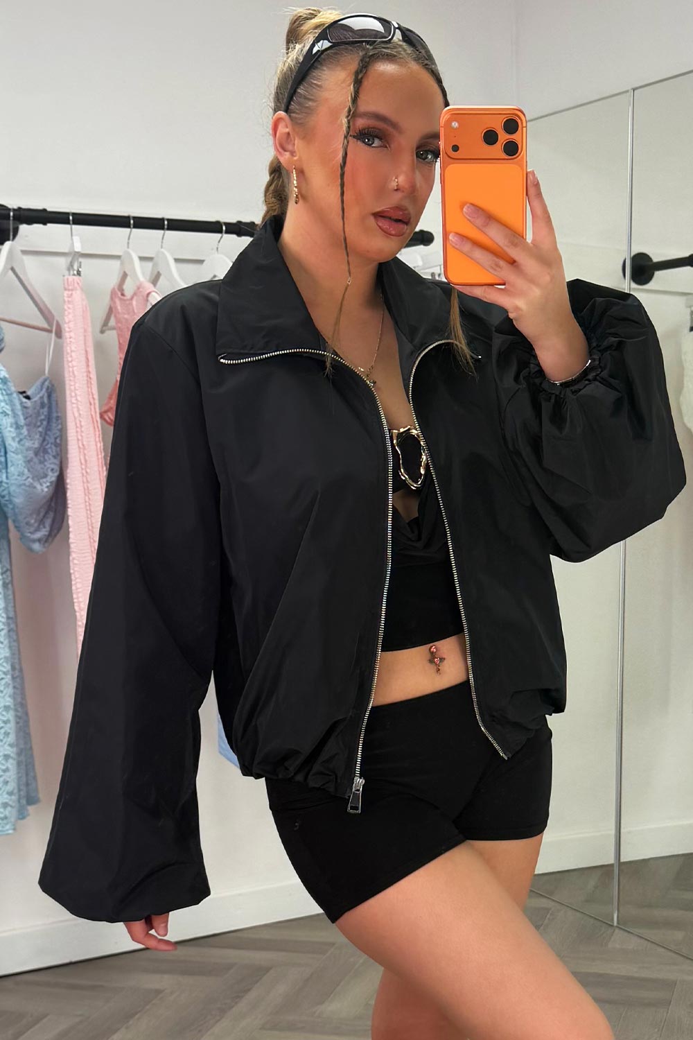 womens long sleeve jacket wind breaker zara uk sale