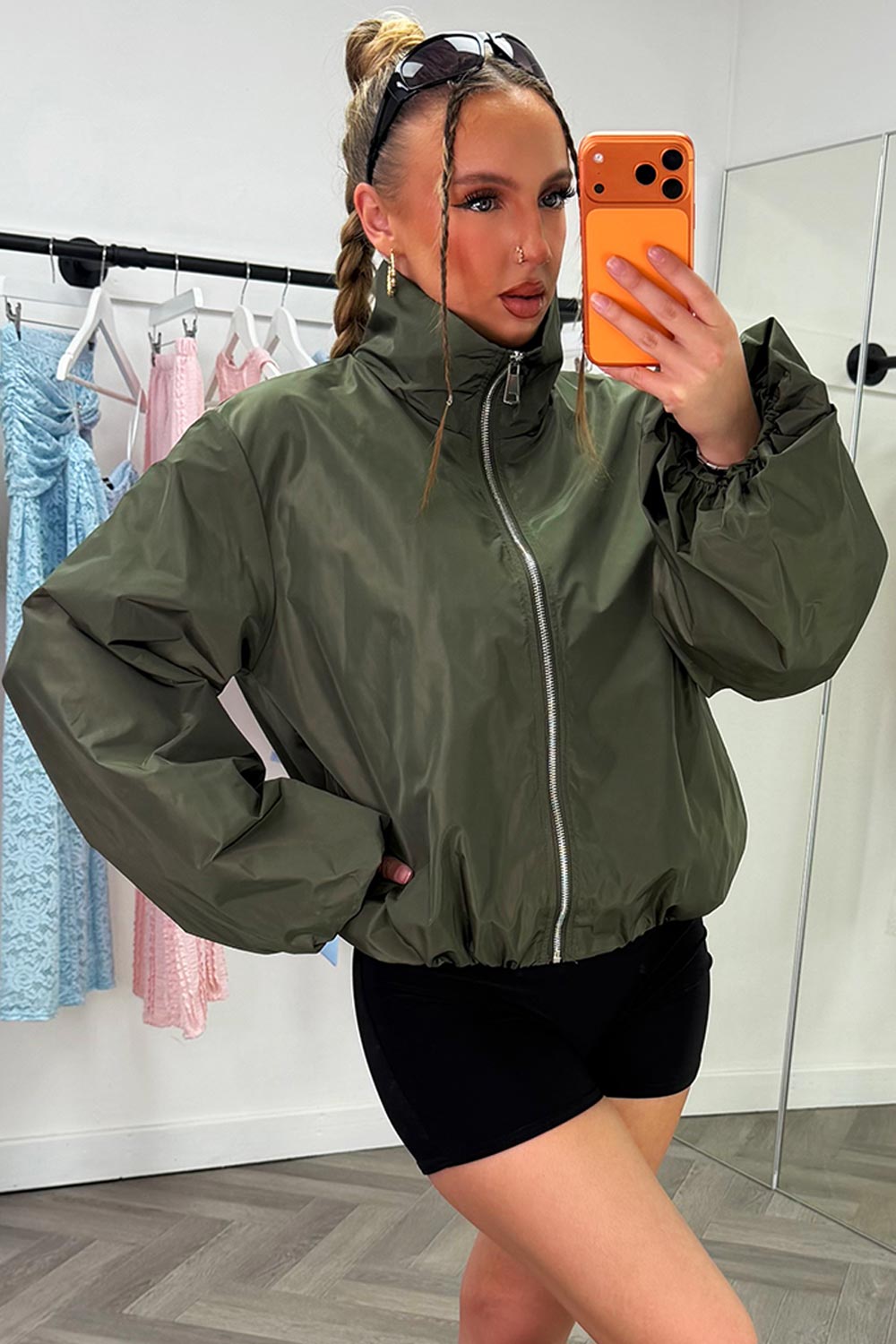 womens long sleeve jacket wind breaker zara uk sale