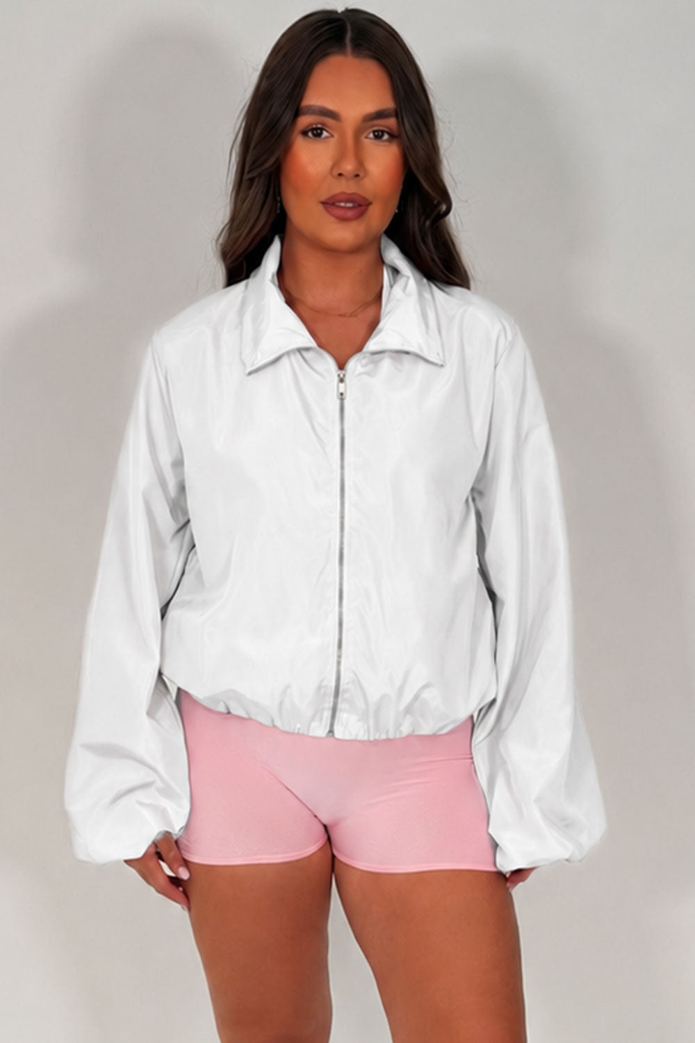 womens funnel neck summer jacket festival windbreaker styledup