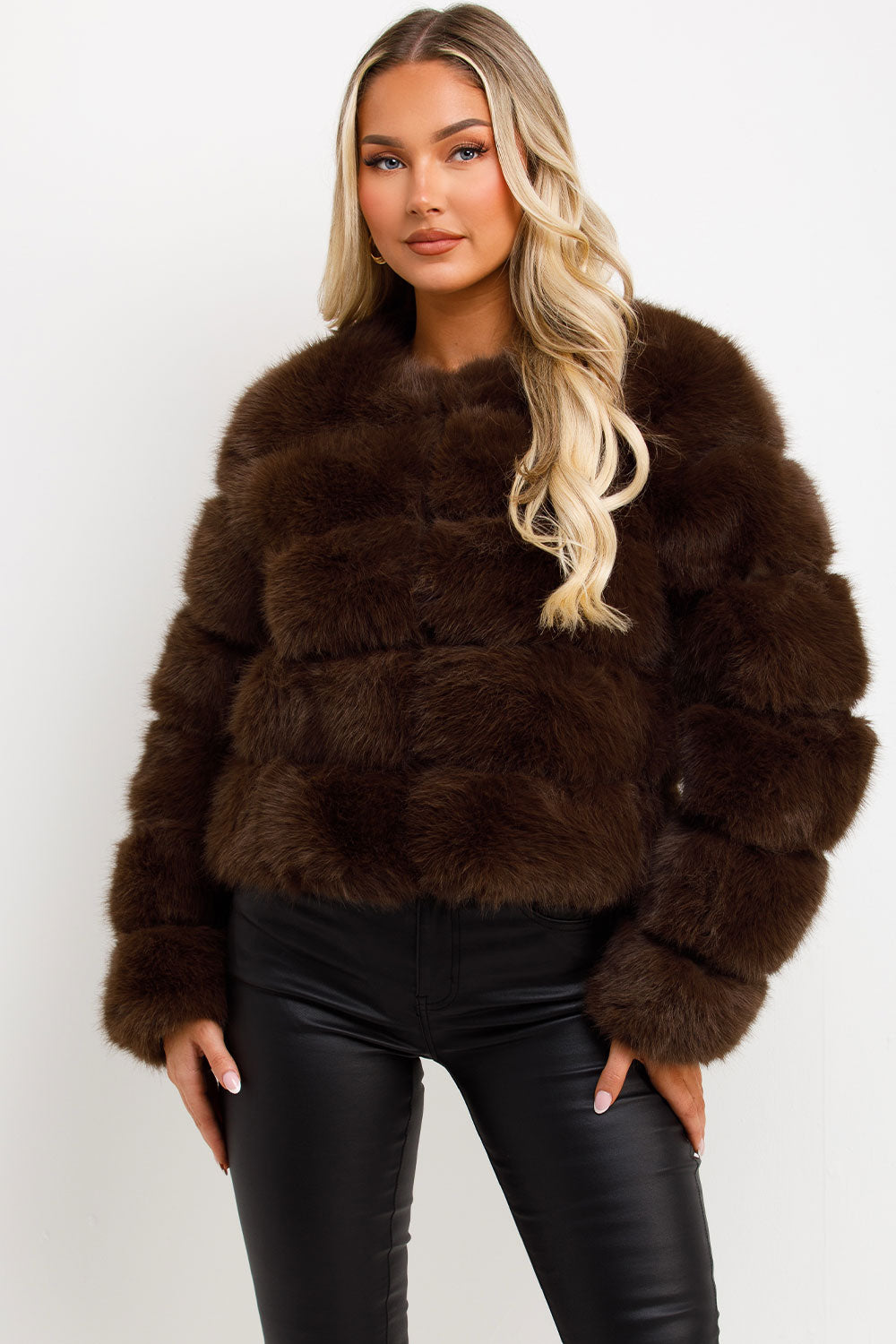 faux fur bubble coat womens