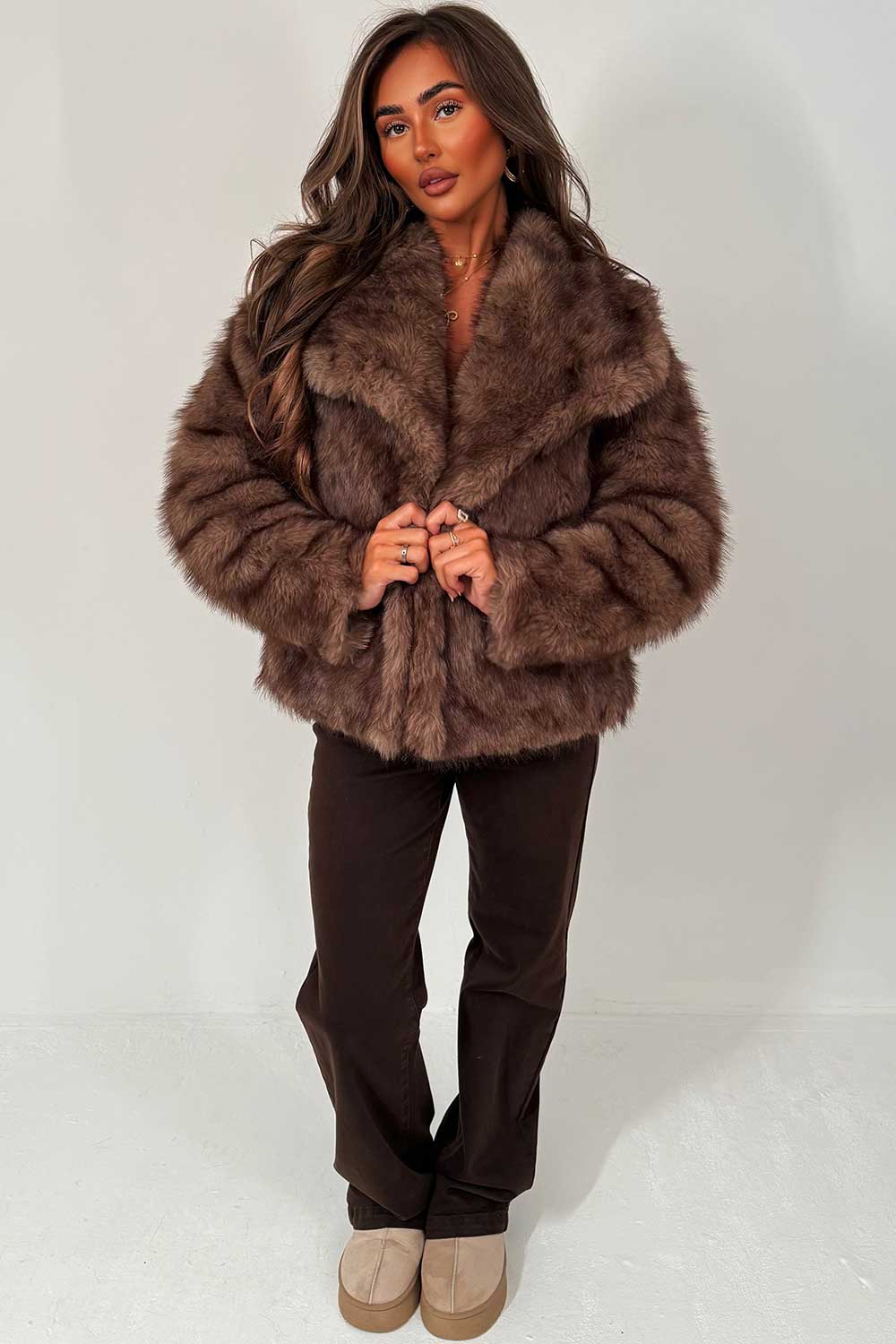 womens zara fur jacket styledup