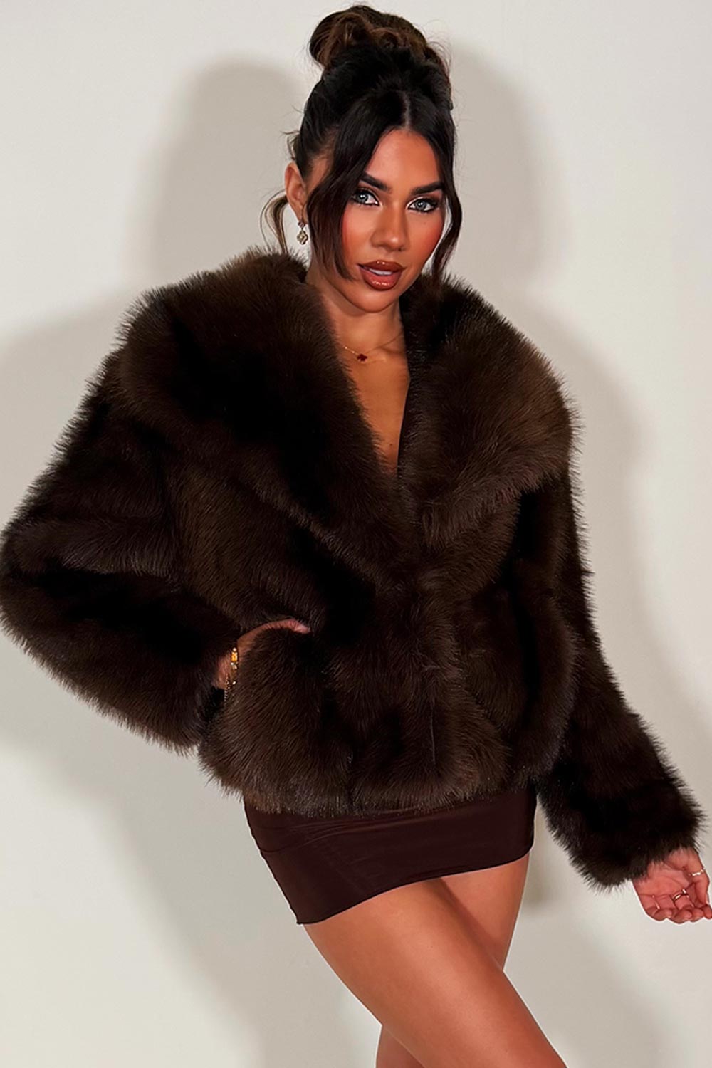 womens zara fur jacket styledup