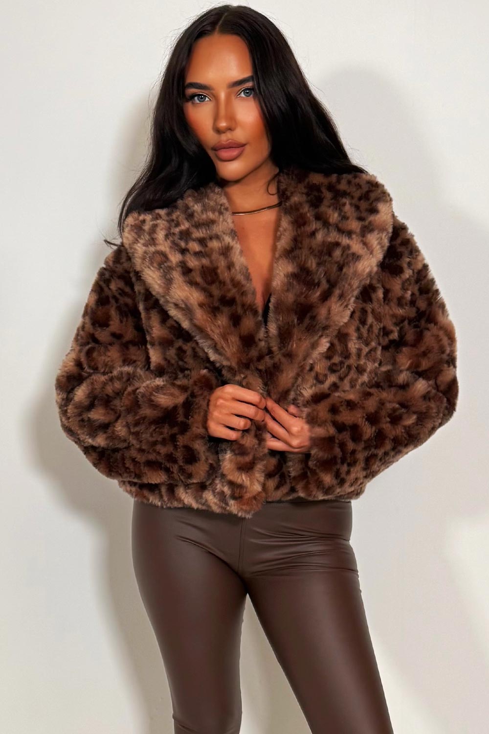 animal print fur jacket womens styled up
