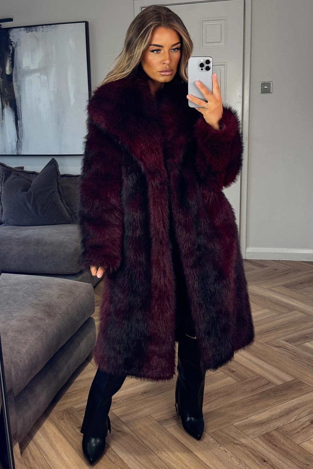 faux fur coat with collar styledup uk