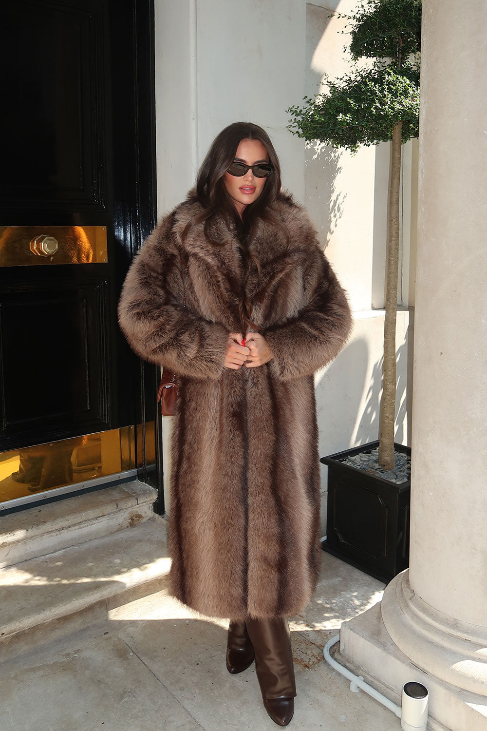 styledup fur longline coat uk for womens