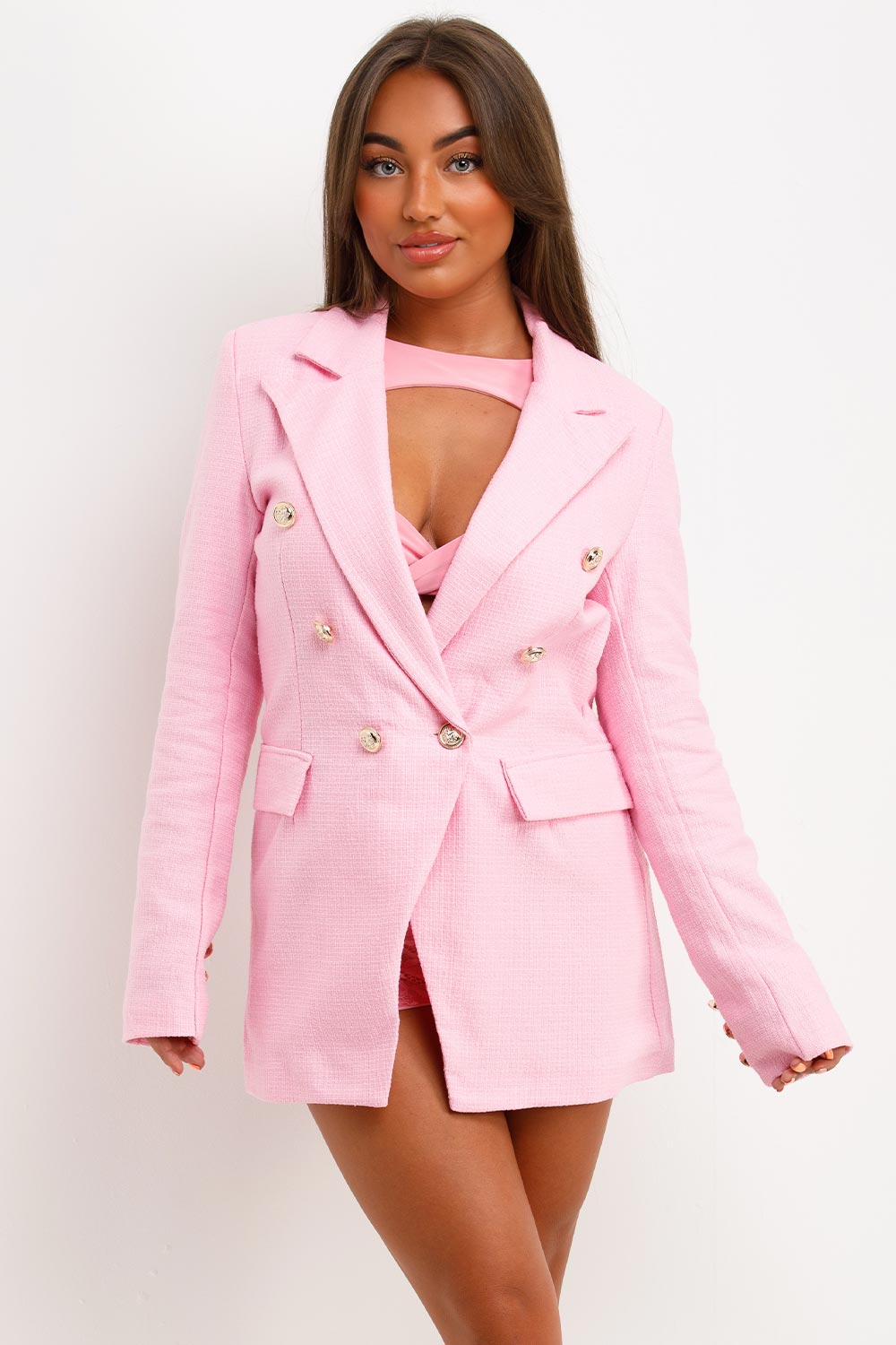 zara womens gold button blazer jacket