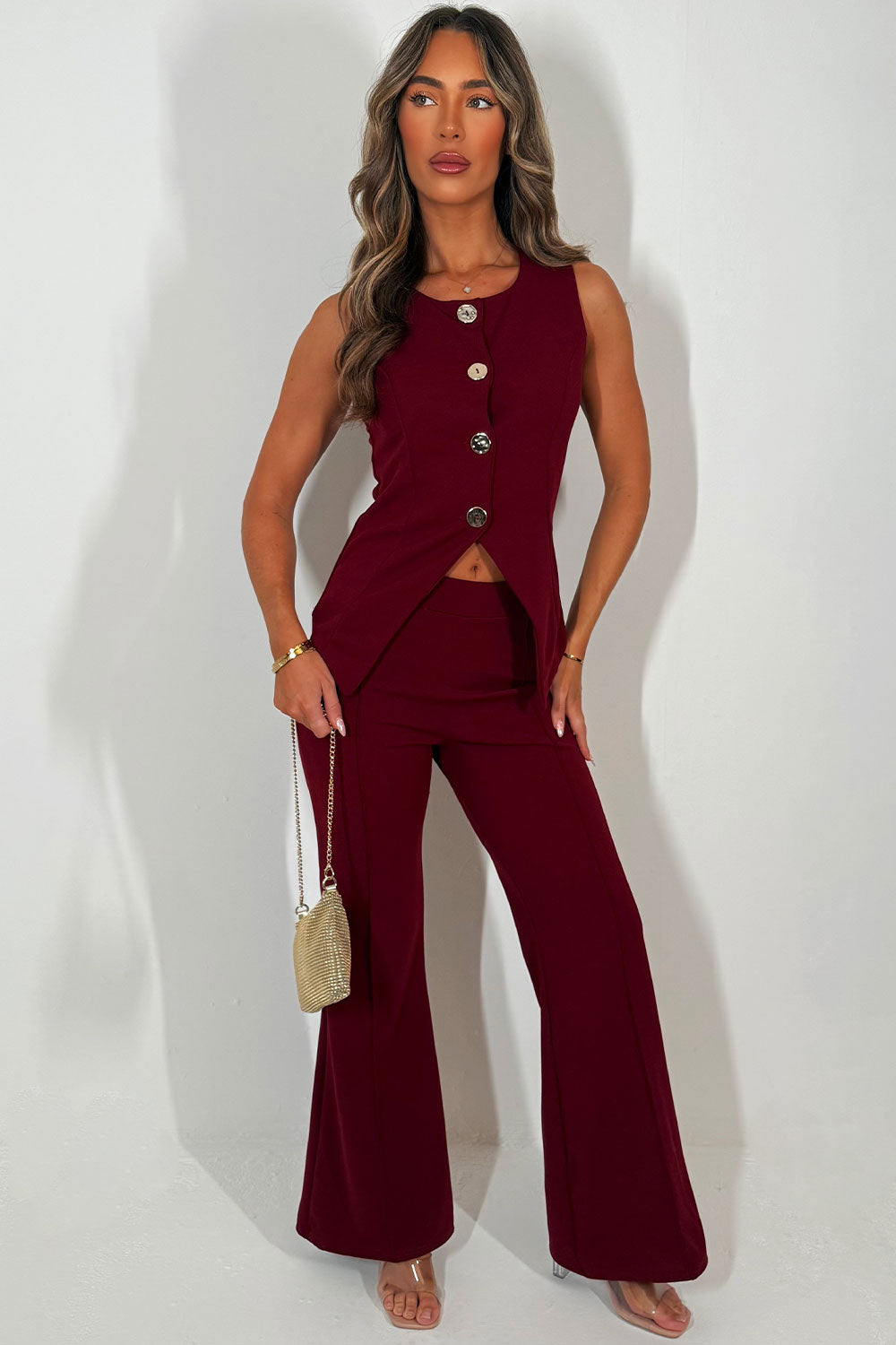 waistcoat and trouser two piece set date night outfit day to night Christmas party outfit for womens
