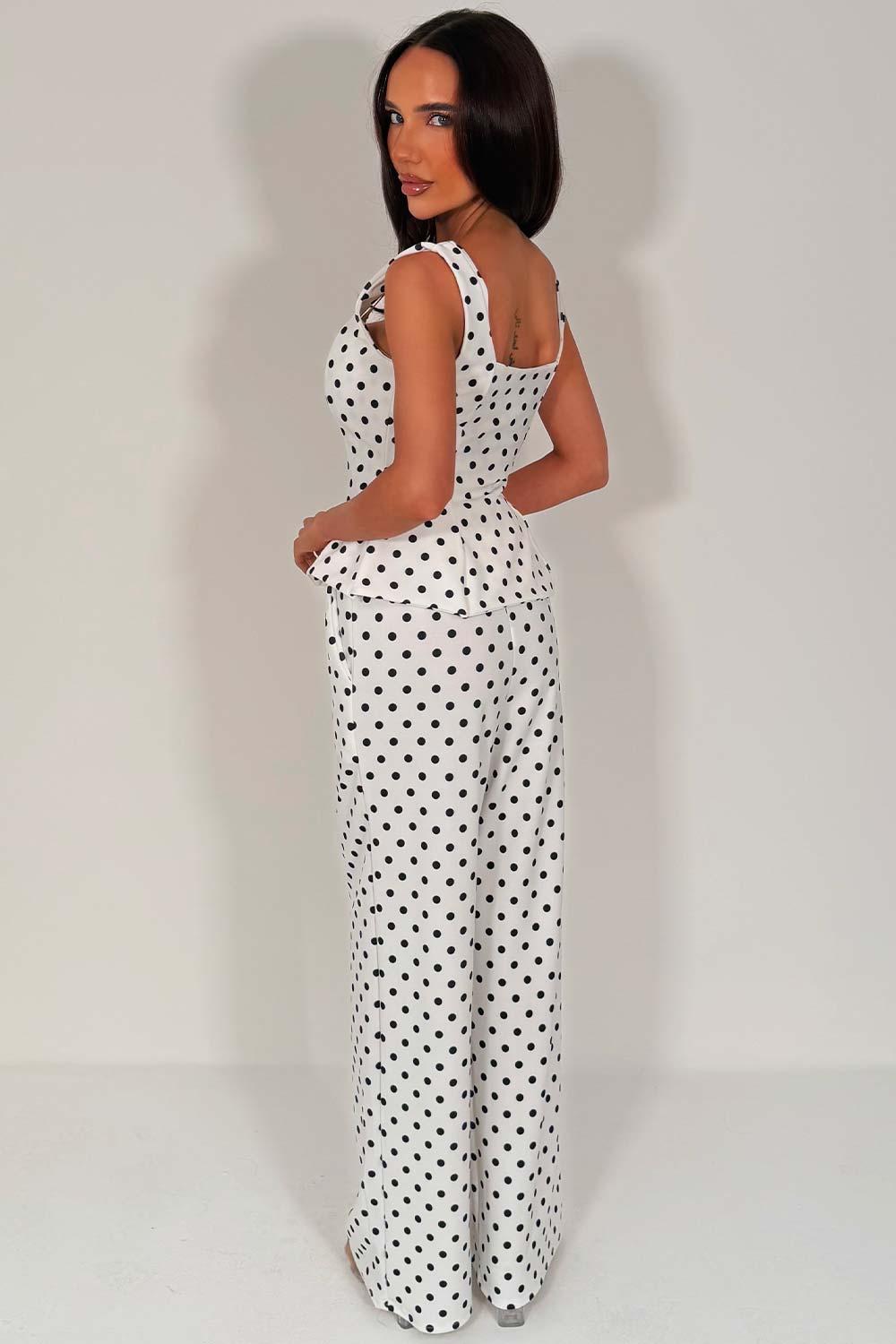 polka dot trousers and top co ord set styledup
