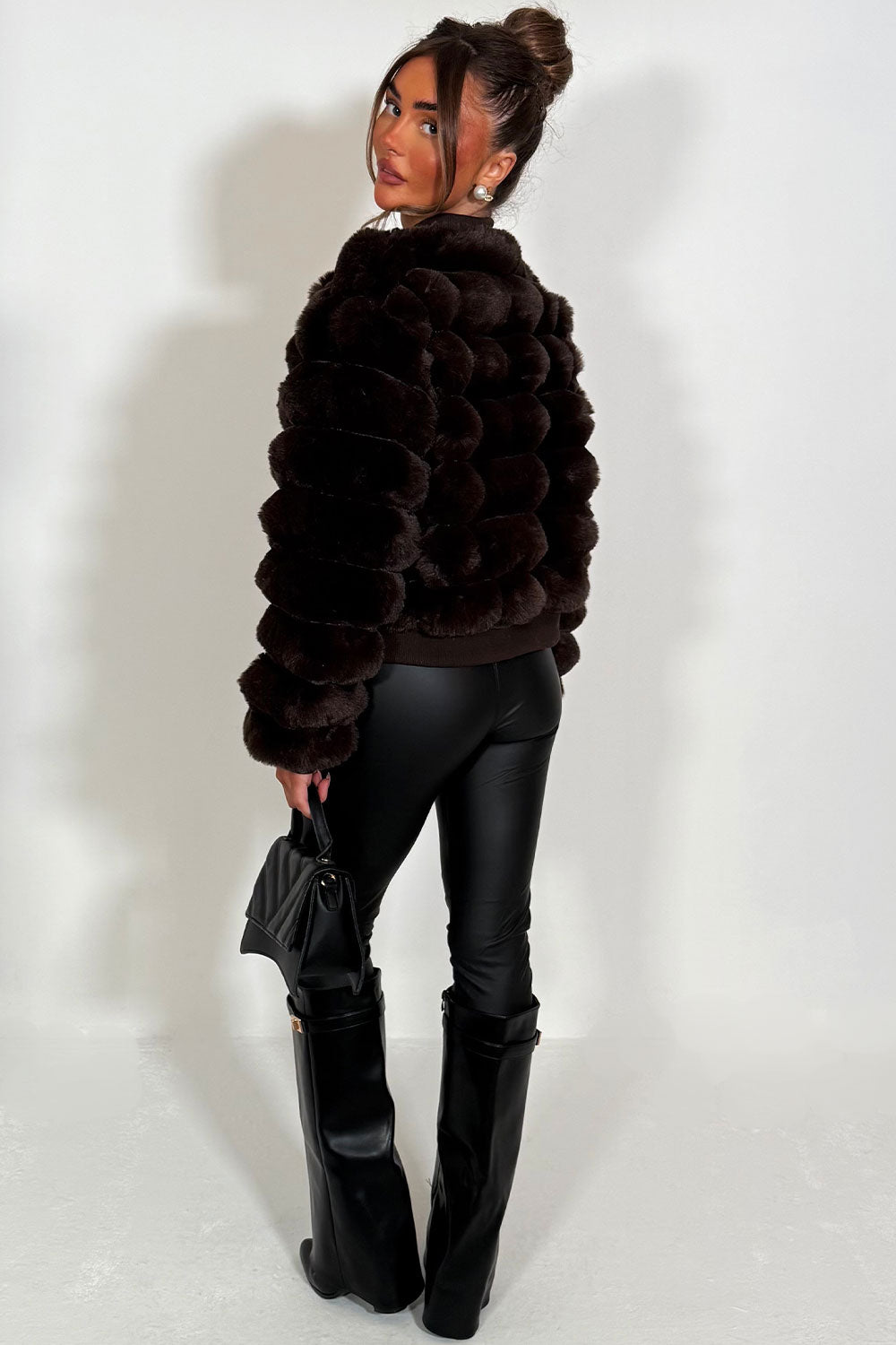 faux fur cardigan with gold buttons for womens christmas market outfit really nice jumper for winter