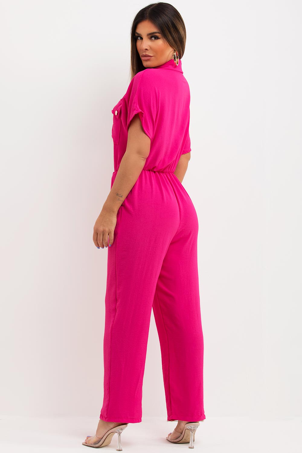 wide leg utility jumpsuit