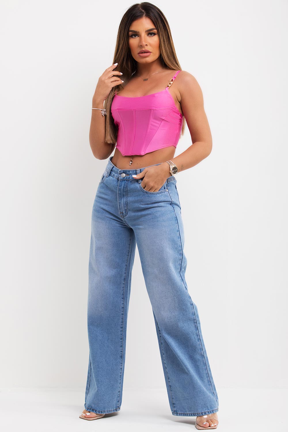 gold chain corset top uk