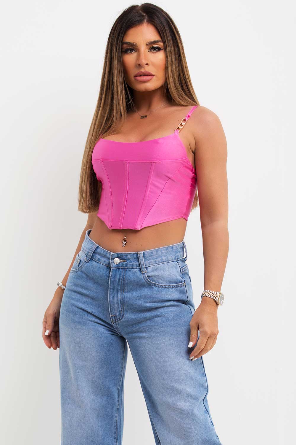 pink corset top