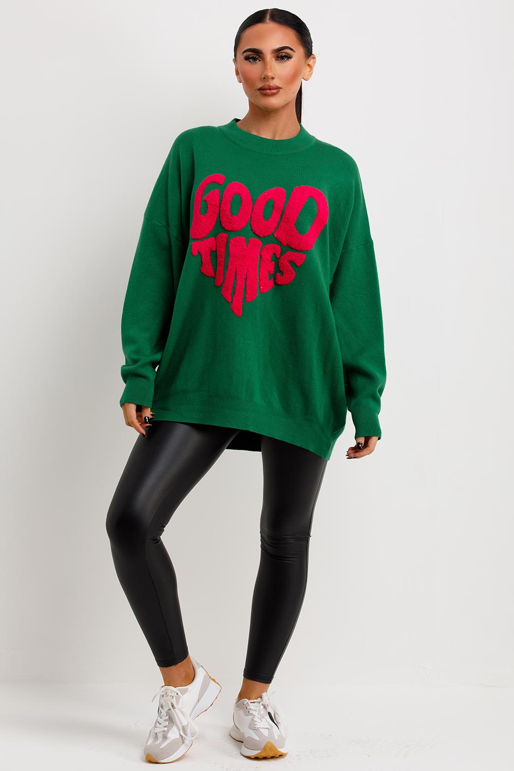 womens good times oversized knitted jumper