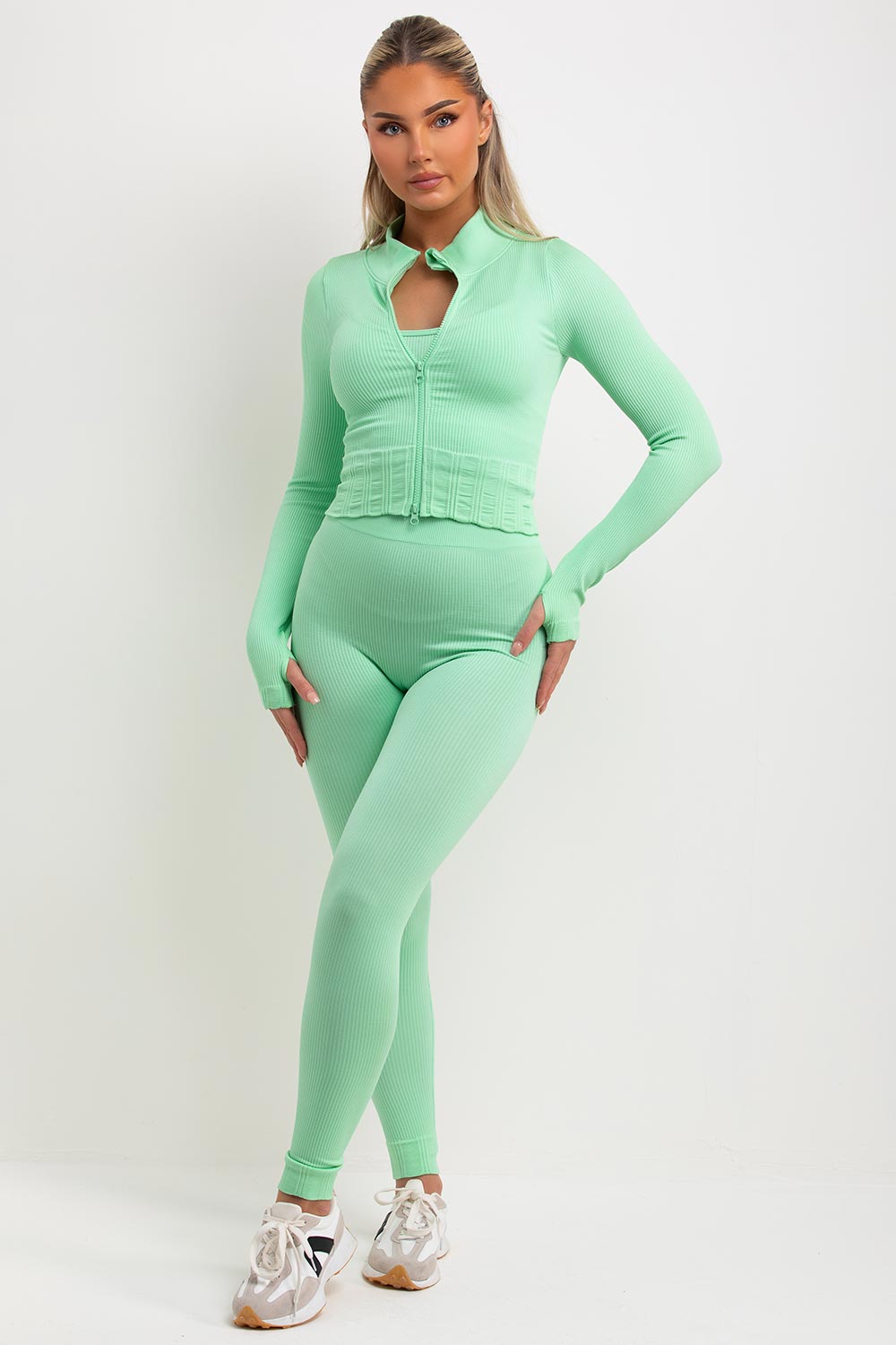 3 piece gym set activewear womens