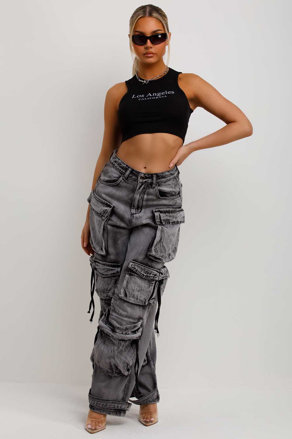 cargo jeans with pockets womens