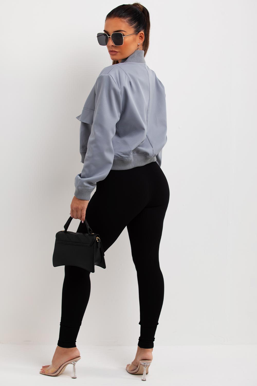 womens crop bomber jacket zara uk