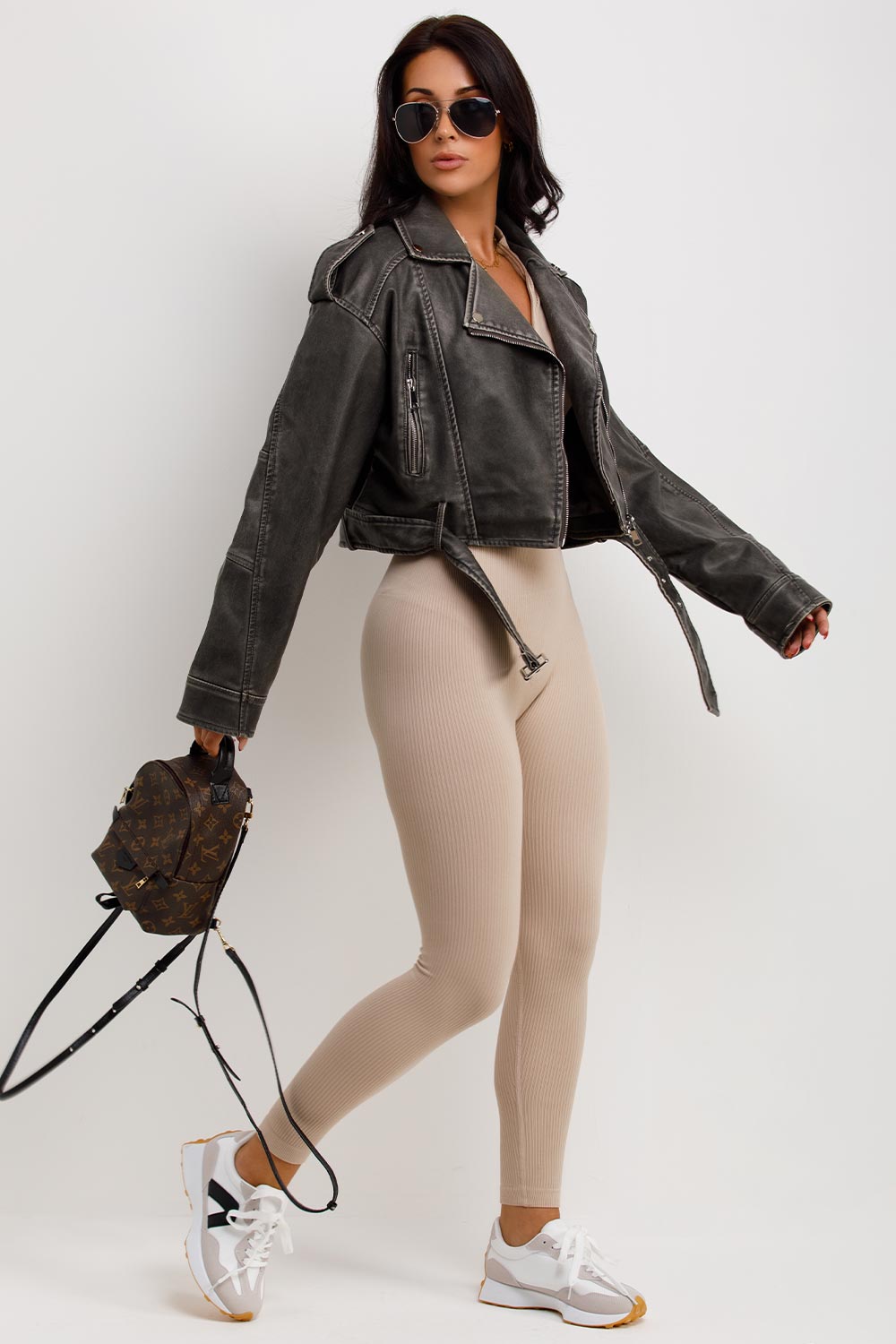 womens faux leather charcoal jacket zara uk