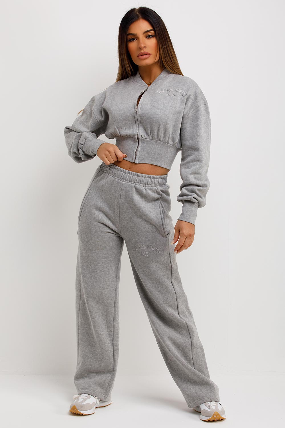womens straight leg tracksuit co ord set loungewear